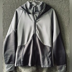 KIAVA Women’s Hooded Jacket, Gray/Black, Long Sleeve w/Thumb Slot; Size M